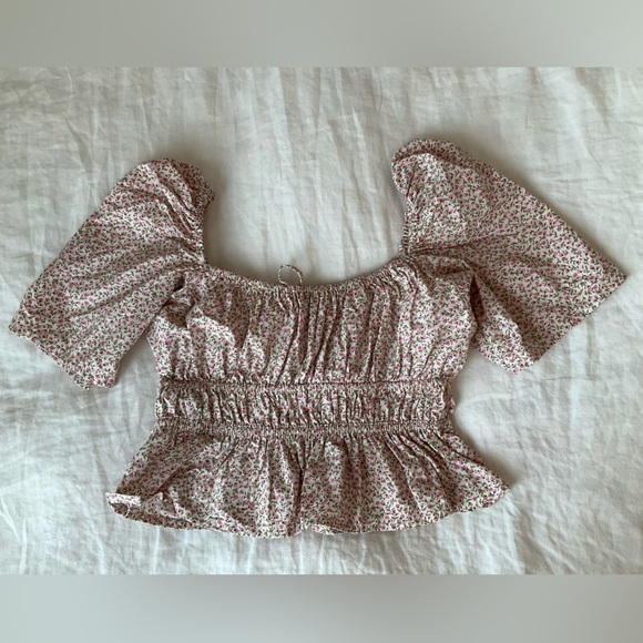 Silversaga Ida floral ditsy cotton peplum blouse, xs/small, like Doen - Picture 6 of 8